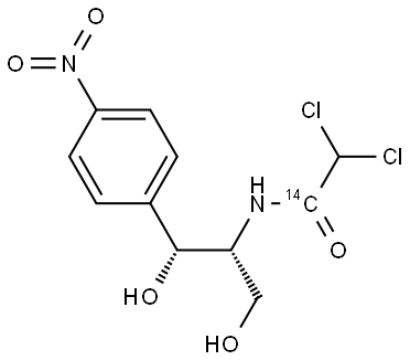 D-THREO-CHLORAMPHENICOL, [DICHLOROACETYL-1-14C] Struktur