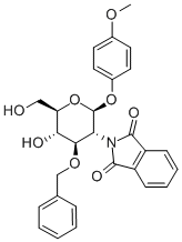 4-METHOXYPHENYL 3-O-BENZYL-2-DEOXY-2-PHTHALIMIDO-BETA-D-GLUCOPYRANOSIDE Struktur