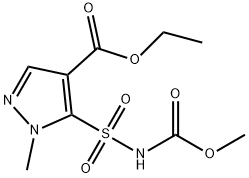 N-(Methoxycarbonyl)-4-(ethoxycarbonyl)-1-methylpyrazole-5-sulfonamide Struktur