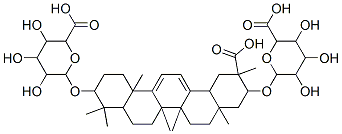 6-[[2-carboxy-10-(6-carboxy-3,4,5-trihydroxy-oxan-2-yl)oxy-2,4a,6a,6b, 9,9,12a-heptamethyl-1,3,4,5,6,6a,7,8,8a,10,11,12-dodecahydropicen-3-yl ]oxy]-3,4,5-trihydroxy-oxane-2-carboxylic acid Struktur