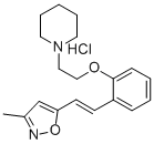 (E)-1-(2-(2-(2-(3-Methyl-5-isoxazolyl)ethenyl)phenoxy)ethyl)piperidine  monohydrochloride Struktur