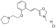 3-methyl-5-[(E)-2-[2-(2-pyrrolidin-1-ylethoxy)phenyl]ethenyl]oxazole h ydrochloride Struktur