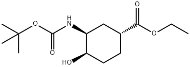 (1R,3S,4R)-3-(Boc-amino)-4-hydroxy-cyclohexane-carboxylic acid ethyl ester Struktur