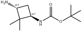 trans-3-(Boc-amino)-2,2-dimethylcyclobutylamine Struktur