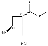 trans-Methyl 3-amino-2,2-dimethyl-cyclobutanecarboxylate hydrochloride Struktur