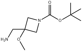 tert-butyl 3-(aminomethyl)-3-methoxyazetidine-1-carboxylate Struktur