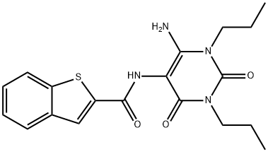 Benzo[b]thiophene-2-carboxamide,  N-(6-amino-1,2,3,4-tetrahydro-2,4-dioxo-1,3-dipropyl-5-pyrimidinyl)- Struktur