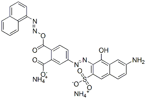 Benzenedicarboxylic acid, 4-(7-amino-1-hydroxy-3-sulfo-2-naphthalenyl)azo-1-naphthalenylazo-, ammonium salt Struktur