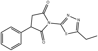 1-(5-ethyl-1,3,4-thiadiazol-2-yl)-3-phenyl-pyrrolidine-2,5-dione Struktur