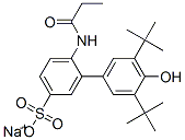 Benzenesulfonic acid, 4-3-3,5-bis(1,1-dimethylethyl)-4-hydroxyphenyl-1-oxopropylamino-, monosodium salt Struktur