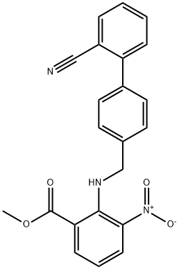 BENZOIC ACID, 2-[[(2'-CYANO[1,1'-BIPHENYL]-4-YL)METHYL]AMINO]-3-NITRO-METHYL ESTER Struktur