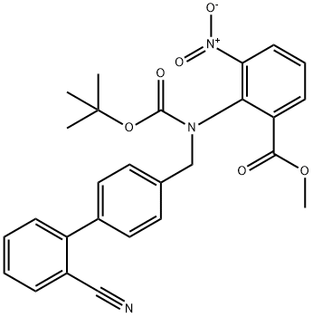 Methyl 2-[N-(tert-Butoxycarbonyl)-N-[(2'-cyanobiphenyl-4-yl)Methyl]aMino]-3-nitrobenzoate Struktur