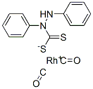 dicarbonyldiphenylaminedithiocarbamate rhodium(I) Struktur