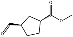 Cyclopentanecarboxylic acid, 3-formyl-, methyl ester, trans- (9CI) Struktur