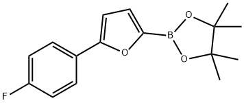 2-(5-(4-Fluorophenyl)furan-2-yl)-4,4,5,5-tetramethyl-1,3,2-dioxaborolane Struktur