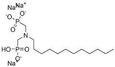 trisodium hydrogen [(dodecylimino)bis(methylene)]bisphosphonate Struktur