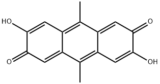 3,7-Dihydroxy-9,10-dimethyl-2,6-anthracenedione Struktur