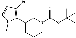 tert-Butyl 3-(4-bromo-1-methyl-1H-pyrazol-5-yl)piperidine-1-carboxylate Struktur