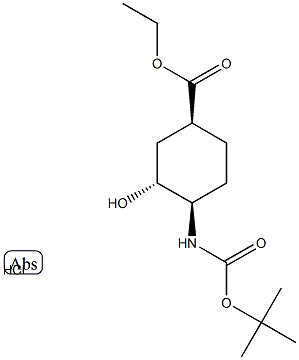 (1S,3R,4R)-4-(Boc-amino)-3-hydroxy-cyclohexane-carboxylic acid ethyl ester hydrochloride Struktur