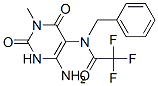 Acetamide,  N-(6-amino-1,2,3,4-tetrahydro-3-methyl-2,4-dioxo-5-pyrimidinyl)-2,2,2-trifluoro-N-(phenylmethyl)-  (9CI) Struktur