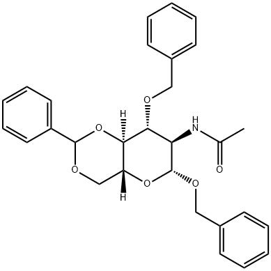 2-ACETAMIDO-1,3-DI-O-BENZYL-4,6-O-BENZYLIDENE-2-DEOXY-B-D-GLUCOPYRANOSIDE Struktur