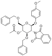 4-Methoxyphenyl 4-O-Acetyl-3,6-di-O-benzyl-2-deoxy-2-phthalimido-beta-D-glucopyranoside Struktur