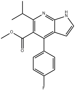 METHYL 4-(4-FLUOROPHENYL)-6-ISOPROPYL-1H-PYRROLO[2,3-B]PYRIDINE-5-CARBOXYLATE Struktur