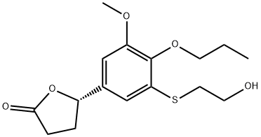 (S)-5-(3-(2-hydroxyethylthio)-5-methoxy-4-propoxyphenyl)dihydrofuran-2(3H)-one Struktur