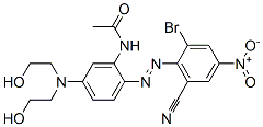 N-[5-[bis(2-hydroxyethyl)amino]-2-[(2-bromo-6-cyano-4-nitrophenyl)azo]phenyl]acetamide Struktur