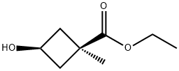 Ethyl (1s,3r)-3-hydroxy-1-methylcyclobutane-1-carboxylate Struktur