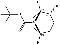 endo-8-Boc-2-hydroxy-8-azabicyclo[3.2.1]octane Struktur