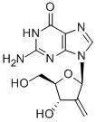 2'-deoxy-2'-methyleneguanosine Struktur