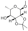 METHYL 2,3-O-ISOPROPYLIDENE-ALPHA-L-RHAMNOPYRANOSE Struktur