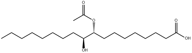 (R*,S*)-9-acetoxy-10-hydroxyoctadecanoic acid Struktur