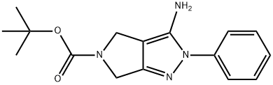 tert-butyl 3-amino-2-phenyl-4,6-dihydropyrrolo[3,4-c]pyrazole-5(2H)-carboxylate Struktur