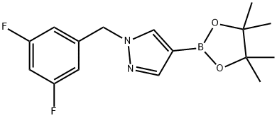 1-(3,5-Difluorobenzyl)-4-(4,4,5,5-tetramethyl-[1,3,2]dioxaborolan-2-yl)-1H-pyrazole Struktur