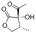 2(3H)-Furanone, 3-acetyldihydro-3-hydroxy-4-methyl-, (3S,4R)- (9CI) Struktur