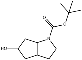 tert-butyl 5-hydroxy-octahydrocyclopenta[b]pyrrole-1-carboxylate Struktur