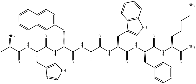 alanyl-histidyl-(2-naphthyl)alanyl-tryptophyl-phenylalanyl-lysinamide Struktur