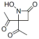 2-Azetidinone, 4,4-diacetyl-1-hydroxy- (9CI) Struktur