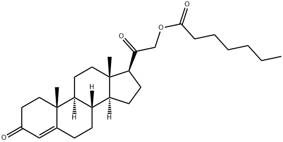 21-hydroxypregn-4-ene-3,20-dione 21-heptanoate Struktur