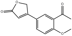 4-(3-acetyl-4-methoxyphenyl)furan-2(5H)-one Struktur