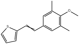 2-[(E)-2-(4-methoxy-3,5-dimethyl-phenyl)ethenyl]thiophene Struktur