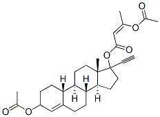 17-ethynyl-4-estrene-3,17-diol-3-acetate-17-(3'-acetoxy-2'-butenoate) Struktur