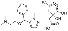 CIZOLIRTINE CITRATE,ETHANAMINE, N,N-DIMETHYL-2-[(1-METHYL-1H-PYRAZOL-5-YL)PHENYLMETHOXY]-, 2-HYDROXY-1,2,3-PROPANETRICARBOXYLATE Struktur