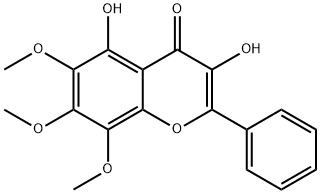 3,5-Dihydroxy-6,7,8-trimethoxy-2-phenyl-4H-1-benzopyran-4-one Struktur