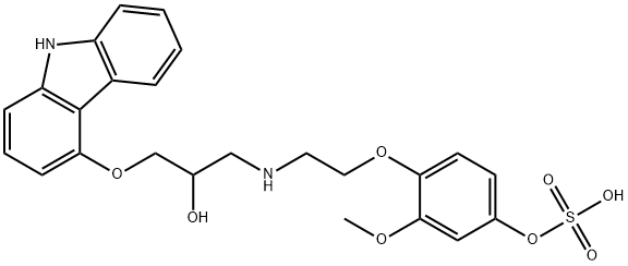 4'-Hydroxyphenyl Carvedilol Sulfate Ammonium Salt Struktur