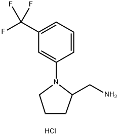 [1-[3-(trifluoromethyl)phenyl]pyrrolidin-2-yl]methanamine hydrochlorid e Struktur