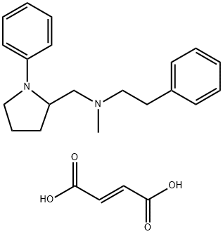 2-Pyrrolidinemethanamine, N-methyl-1-phenyl-N-(2-phenylethyl)-, (-)-,  (E)-2-butenedioate (1:1) Struktur