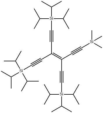 (3-(1-(triisopropylsilyl)-5-(triMethylsilyl) penta-1,4-diyn-3-ylidene)penta-1,4-diyne- 1,5-diyl)bis(triisopropylsilane) Struktur